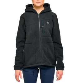 Haglöfs Malung Pile Hood Fleecetrøje Dame, Sort