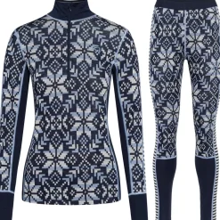 Kari Traa Else H/Z Merinould Skiundertøjssæt Dame, roy