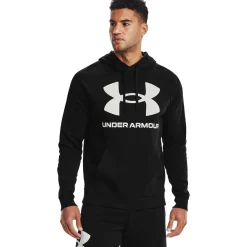Under Armour Rival Fleece Big Logo Hoodie Herre, sort